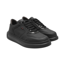 Exton 27 sneakers uomo in pelle gommata nero