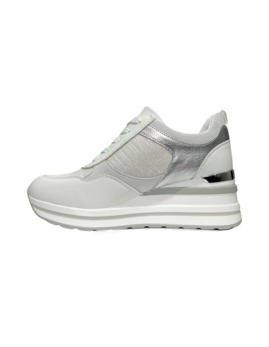 QUEEN HELENA X30-26 sneakers donna con zeppa in similpelle bianco Queen Helena - 2 Queen Helena Shoes scarpe donna primavera est