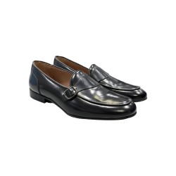 Ferrino Milano G03C-O mocassini uomo in pelle abrasivato nero