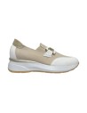 COMART 5D5086 slip on donna in pelle e tessuto bianco e tortora Comart - 1 Comart scarpe donna in vera pelle e tela color tortor