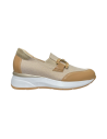 COMART 5D5086 slip on donna in pelle e tessuto camel Comart - 1 Comart scarpe donna in vera pelle e tela color tortora 