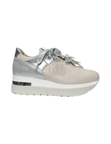 COMART 9B5181 sneakers donna in pelle color panna Comart - 1 Comart scarpe donna casual in vera pelle con decorazioni brillantin