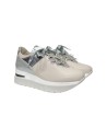 COMART 9B5181 sneakers donna in pelle color panna Comart - 2 Comart scarpe donna casual in vera pelle con decorazioni brillantin