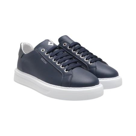 EXTON 318 sneakers uomo in pelle gommata blu