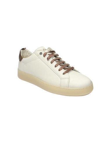 EXTON 324 sneakers uomo in pelle beige Exton - 2 Exton scarpe casual uomo in vera pelle beige chiaro e marrone 