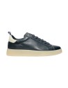 EXTON 324 sneakers uomo in pelle blue Exton - 1 Exton scarpe casual uomo in vera pelle blu e panna 