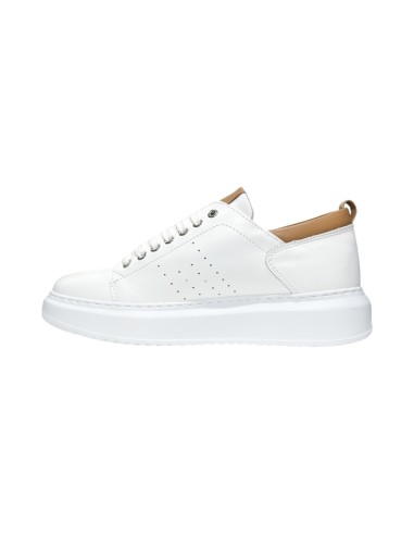 EXTON 952 sneakers uomo in pelle bianco e cuoio Exton - 3 Exton scarpe casual uomo in vera pelle bianco e cuoio 