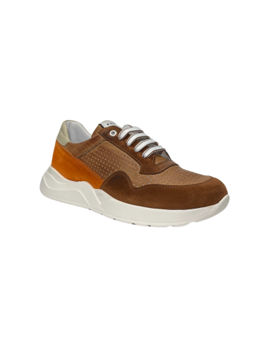 EXTON 844 sneakers uomo in pelle e camoscio testa di moro Exton - 3 Exton scarpe casual uomo in vera pelle testa di moro e color