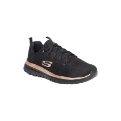 Skechers 12615/BKRG sneakers donna in tessuto nero