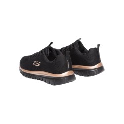 Skechers 12615/BKRG sneakers donna in tessuto nero 2
