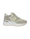 KEYS K-9043 sneakers donna in pelle e camoscio bianco beige Keys - 1 Keys scarpe casual donna con rialzo pelle camoscio e vernic