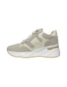 KEYS K-9043 sneakers donna in pelle e camoscio bianco beige Keys - 2 Keys scarpe casual donna con rialzo pelle camoscio e vernic