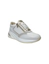 KEYS K-9063 sneakers donna in pelle bianco platino Keys - 3 Keys scarpe donna con rialzo in pelle platino e bianco 