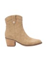 REFRESH 171945 stivaletti donna con tacco in similpelle beige Refresh - 1 Refresh tronchetti donna con tacco in ecopelle beige 