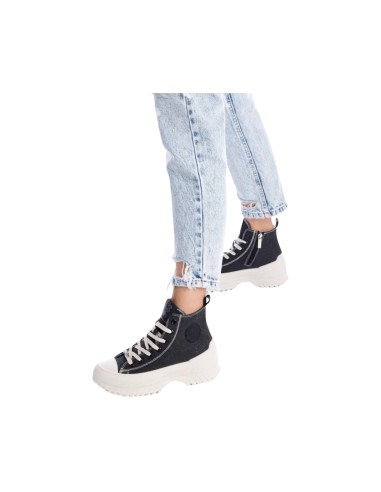 REFRESH 170803 sneakers alte donna in tessuto nero Refresh - 3 Refresh scarpe donna in tessuto nero con fondo in platform 