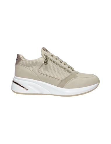 KEYS K-9063 sneakers donna in pelle beige platino Keys - 1 Keys scarpe donna con rialzo in pelle beige 