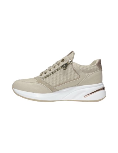 KEYS K-9063 sneakers donna in pelle beige platino Keys - 2 Keys scarpe donna con rialzo in pelle beige 