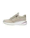 KEYS K-9063 sneakers donna in pelle beige platino Keys - 2 Keys scarpe donna con rialzo in pelle beige 