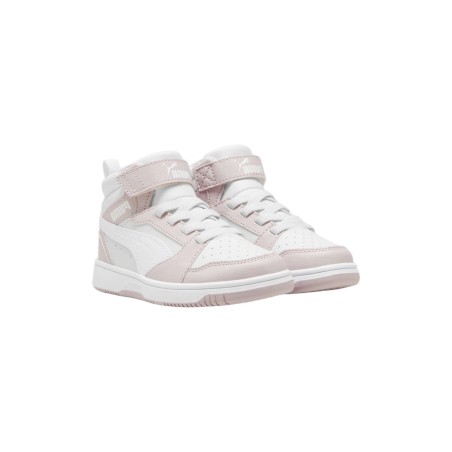 Puma Rebound V6 Mid AC+PS 393832 20 sneakers bambina in similpelle bianco rosa