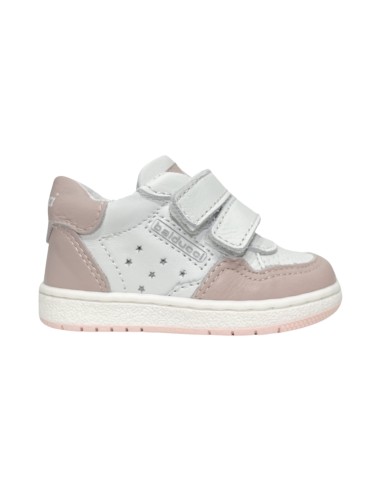 BALDUCCI MSP4581B scarpe bambina primi passi in pelle bianco e rosa Balducci - 1 Balducci scarpe bambina con doppio velcro in ve