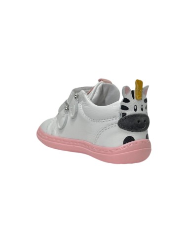 BALDUCCI CSP5760B scarpe bambina primi passi in pelle bianco rosa Balducci - 2 Balducci Soft scarpe bambina in vera pelle con ve