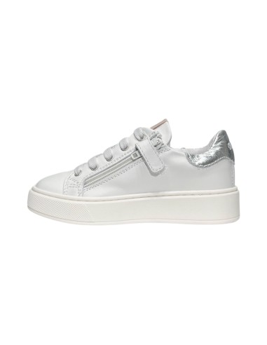 BALDUCCI KIDS KIAB1060B scarpe bambina in pelle bianco Balducci - 2 Balducci sneakers calzata kids in vera pelle bianco silver 