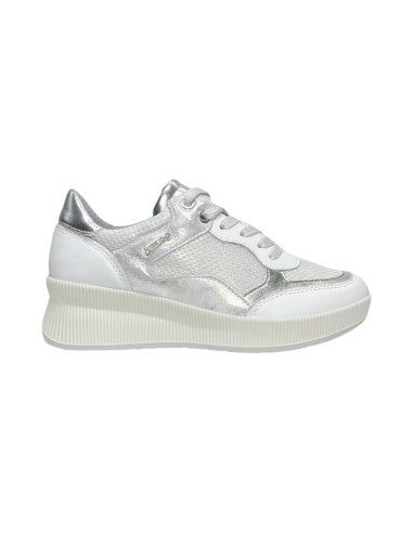 ENVAL SOFT 5768911 scarpe donna in pelle bianco silver Enval Soft - 1 Enval soft sneakers donna linea comoda in vera pelle bianc