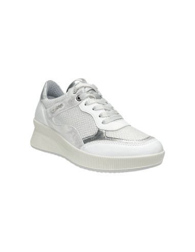 ENVAL SOFT 5768911 scarpe donna in pelle bianco silver Enval Soft - 2 Enval soft sneakers donna linea comoda in vera pelle bianc