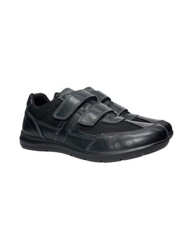 ENVAL SOFT 5708400 scarpe uomo in pelle rete nero Enval Soft - 2 Enval Soft scarpe uomo linea comoda in vera pelle con apertura 