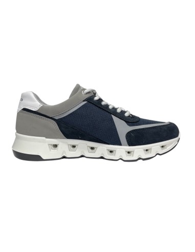 IGI&CO 5639200 sneakers uomo in goretex in camoscio e tela blu Igi&Co - 2 Igi&amp;Co sneakers uomo casual in camoscio blu con me