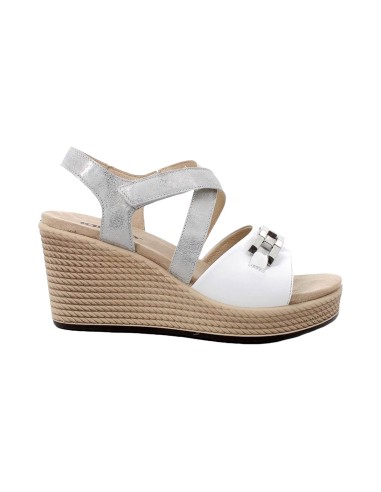 IGI&CO 5673811 sandali donna in pelle bianco laminato silver Igi&Co - 1 Igi&amp;Co sandali donna in vera pelle con chiusura velc
