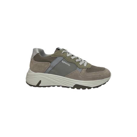 Igi&Co 7636211 sneakers uomo in camoscio beige multicolor