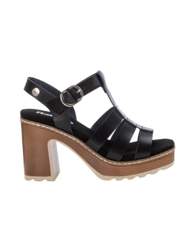 REFRESH 171878 sandali donna in similpelle nero Refresh - 1 Refresh sandali donna con tacco in ecopelle con chiusura fibbia 