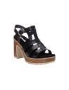 REFRESH 171878 sandali donna in similpelle nero Refresh - 2 Refresh sandali donna con tacco in ecopelle con chiusura fibbia 