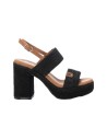 Refresh 171940 sandali donna in tessuto nero Refresh - 1 Refresh sandali donna con tacco in tessuto con chiusura fibbia 