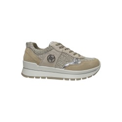 Igi&Co 7660522 sneakers donna in camoscio e pelle beige avorio