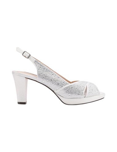 QUEEN HELENA S2877 sandali donna con tacco in raso brillantinato silver Queen Helena - 1 Queen Helena Shoes sandali eleganti don