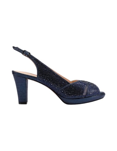 QUEEN HELENA S2877 sandali donna con tacco in raso brillantinato blu Queen Helena - 1 Queen Helena Shoes sandali eleganti donna 