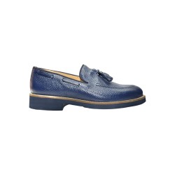 Exton 2174 mocassini uomo in pelle blu