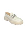 KEYS K-9380 mocassini donna in pelle color bianco perla Keys - 2 Keys scarpe casual donna in vera pelle con fondo roccia in gomm