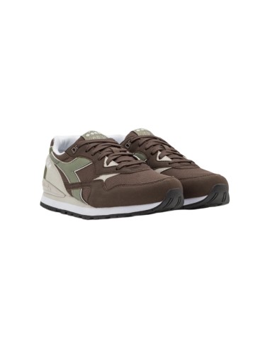 DIADORA N.92 sneakers uomo in camoscio e tessuto marrone e verde Diadora - 1 Diadora N.92 scarpe sportive casual uomo in camosci