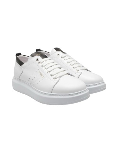 EXTON 952 sneakers uomo in pelle bianco e nero Exton - 1 Exton scarpe casual uomo in vera pelle bianco e nero 