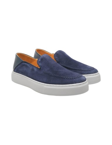 EXTON 566 slip on uomo in camoscio blu Exton - 1 Exton scarpe casual uomo in camoscio royal 