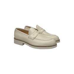 Exton 2176 mocassini uomo in pelle bottolato latte 2