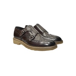 Exton 8143 scarpe eleganti uomo in pelle castagno 2