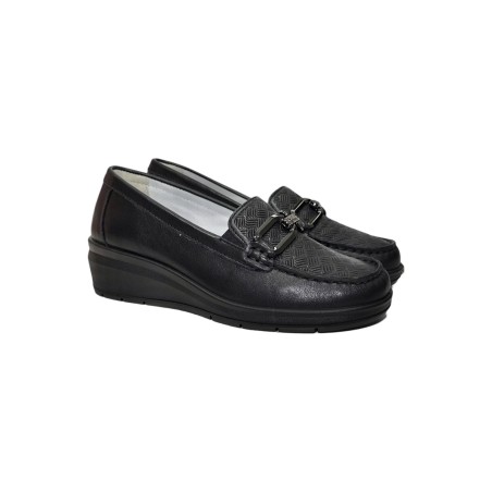 Enval Soft 7752000 mocassini donna in pelle nero