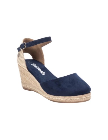 REFRESH 170770 sandali donna con rialzo in camoscio blu Refresh - 2 Refresh espadrillas donna con zeppa in camoscio color navy 