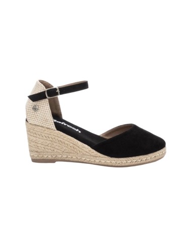 REFRESH 170770 sandali donna con rialzo in camoscio nero Refresh - 1 Refresh espadrillas donna con zeppa in camoscio nero 