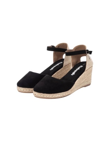 REFRESH 170770 sandali donna con rialzo in camoscio nero Refresh - 2 Refresh espadrillas donna con zeppa in camoscio nero 