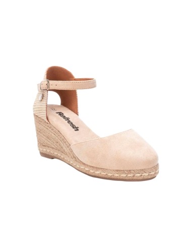 Refresh 170770 sandali donna in camoscio beige Refresh - 2 Refresh espadrillas donna con zeppa in camoscio color beige 